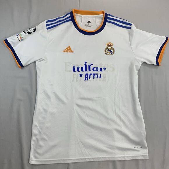 Benzema #9 Adidas Real Madrid Home Jersey 2021/22 Size Large - Picture 1 of 11